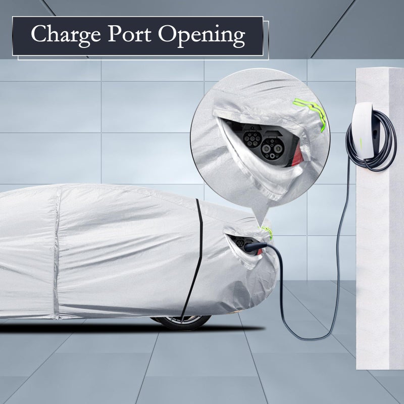 Migaven Car Cover Custom Fit for Model 3 Car Cover 2017-2025, Migaven Waterproof Full Exterior Cover Sun Rain Protection with Door Zipper and Cotton Lining - Image 3